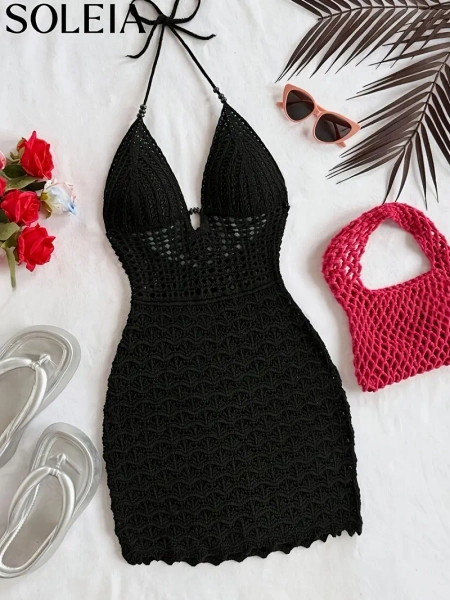 Knit black dress