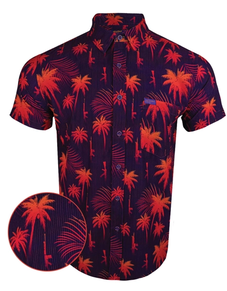 (LARGE) Coastal Palm Hawaiian Shirt | Defender Outdoors