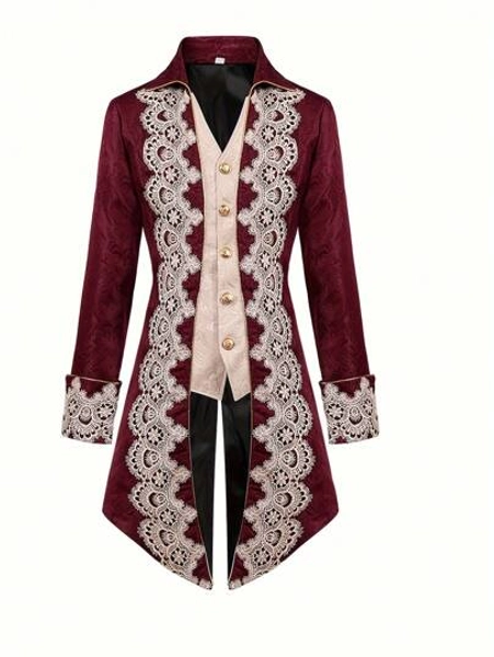 Men's Steampunk Medieval Tailcoat Gothic Victorian Frock Coat Costume