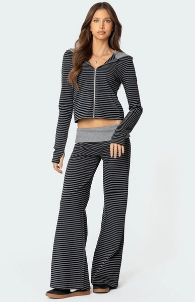 Meggy Striped Fold Over Pants
