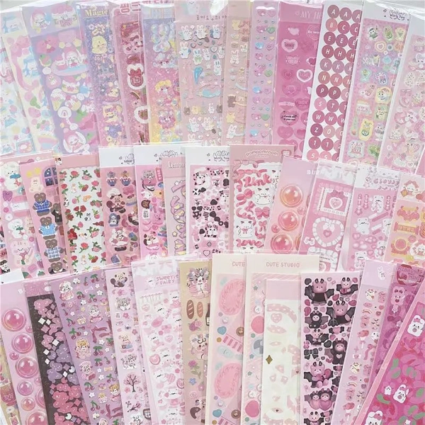Random Non-repeating Stickers Bag, Kpop Laser Shiny Stickers, Cute Cartoon Stickers, Waterproof Sticker Strip, Idol Photocard Decor Stickers - Etsy