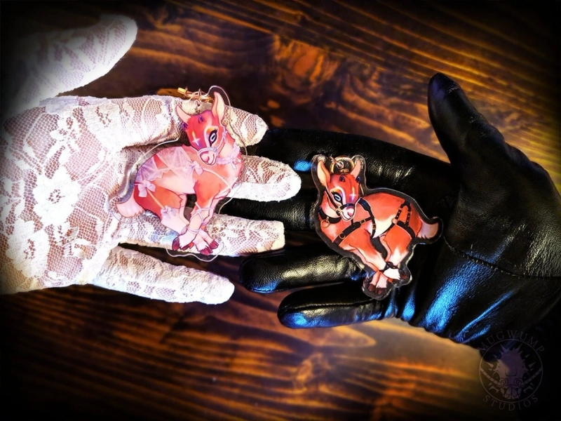 Sacrificial Goat Acrylic Charms - Double Sided Lace & Leather