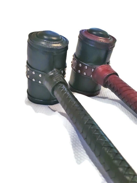 Hammer Paddle -  Spanking Paddle - Leather Paddle NEW 2 different sides BDSM Paddle Thuddy Paddle BDSM Mallet