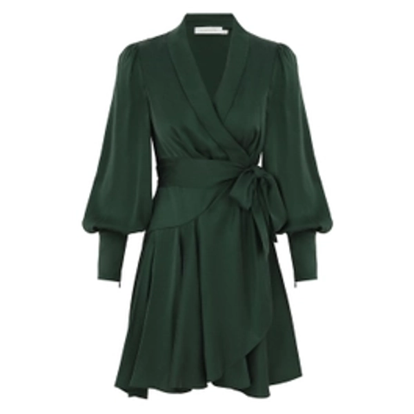 Silk Wrap Mini Dress