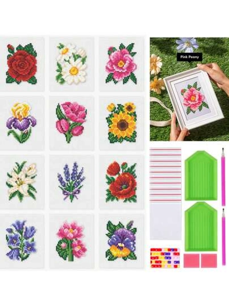 flowers cards diamond painting