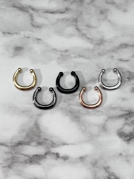 Plain Non Piercing Fake Adjustable 316L Surgical Steel Septum Body Jewelry