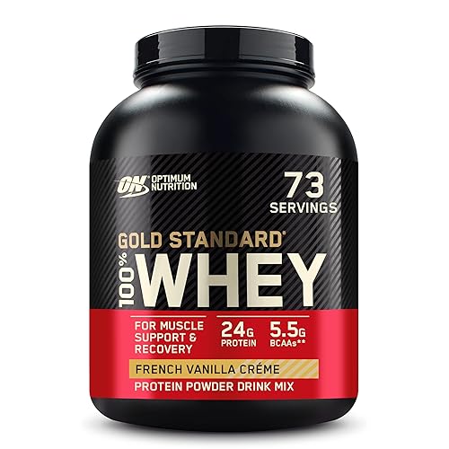 Optimum Nutrition Gold Standard 100% Whey Protein Powder, French Vanilla Crème, 5 Pound (Packaging May Vary) - French Vanilla Crème - 73 Servings (Pack of 1)