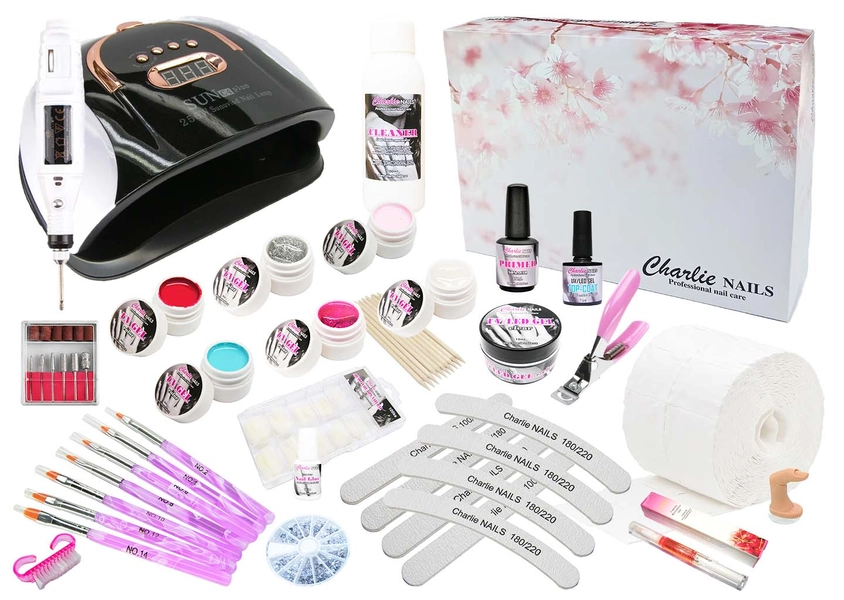 Startovací sada na gelové nehty XXXL 256W bílá s bruskou 10W