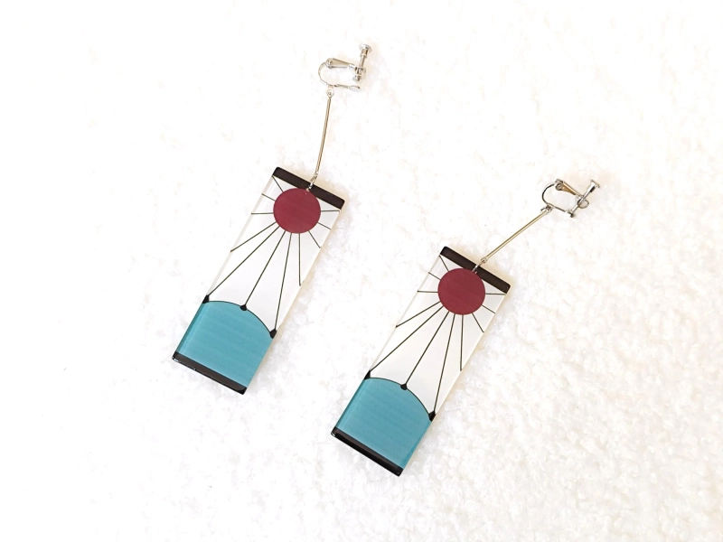 Japanese animation earrings for manga cosplay costume Hanafuda cassette