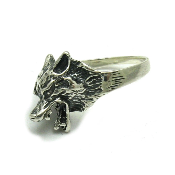 R001530 STERLING SILVER Ring Solid 925 Wolf Head - Etsy Canada