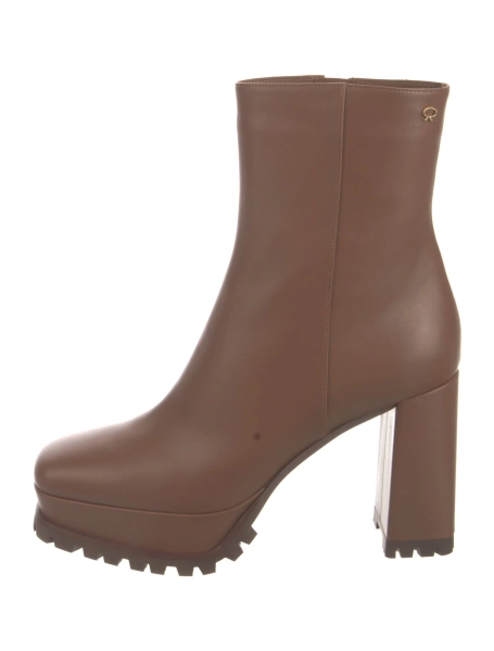 Leather Embroidered Accent Boots