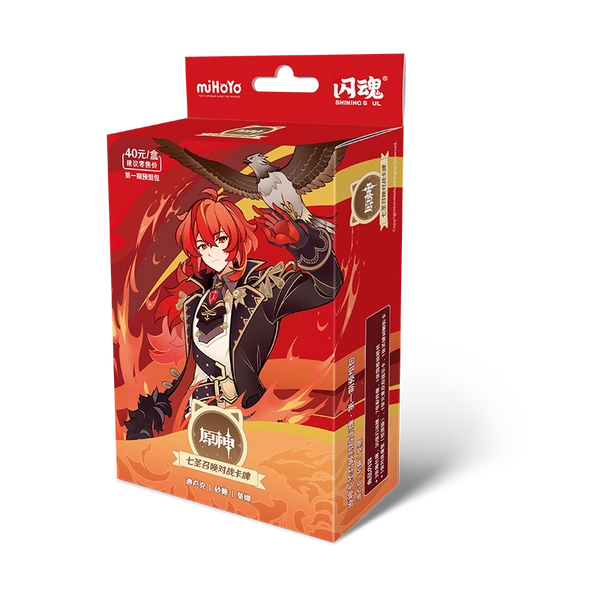 1st Edition Official Genshin Impact TCG Pre-Built Deck Genius Invokation TCG Cards Chinese Version - Diluc
