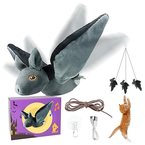 LEWISER Cat Toys, Rechargeable Intelligent Flapping Bat