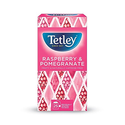 Tetley Raspberry and Pomegranate Tea Bags, Pack of 25 - Raspberry, Raspberry,Pomegranate - 25 Count (Pack of 1)