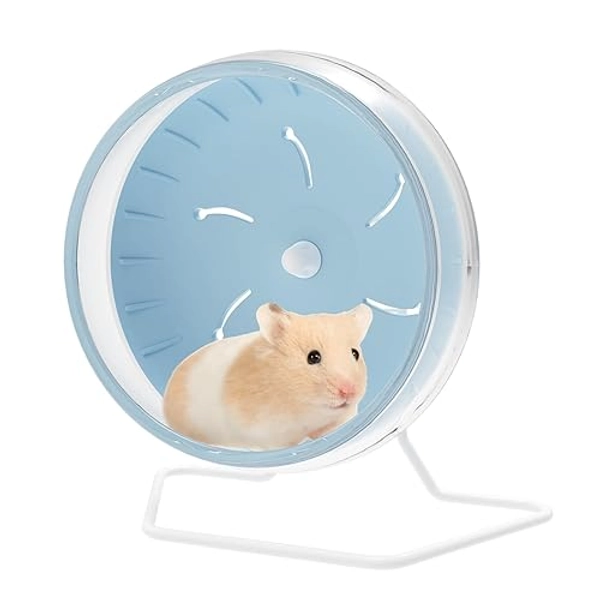 JOUSONTY 8.3 Inch Silent Hamster Wheel, Pet Small Animals Exercise Running Toys, Large, Blue