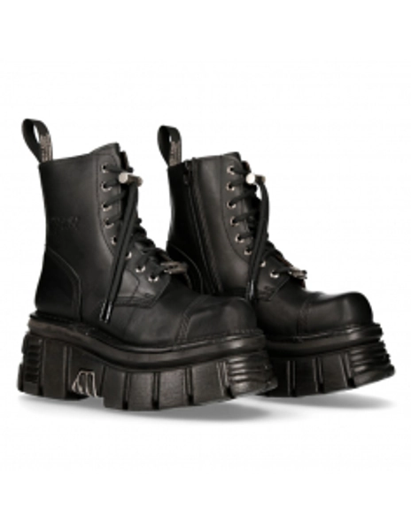 BOOT BLACK TOWER WITH LACES M-NEWMILI083-S21