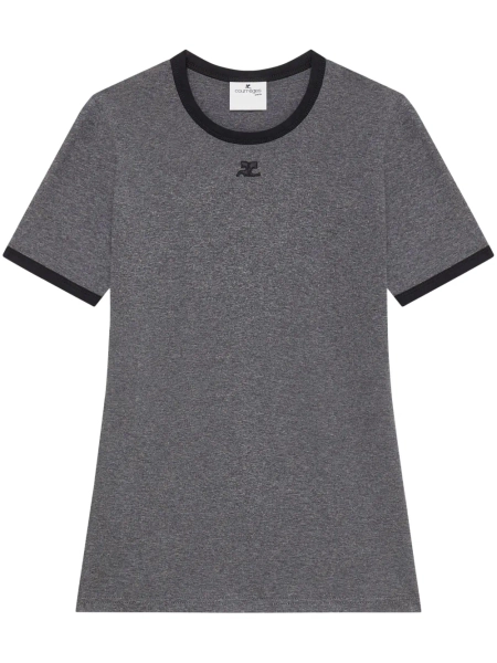 Courrèges t-shirt en coton à bords contrastants | XS
