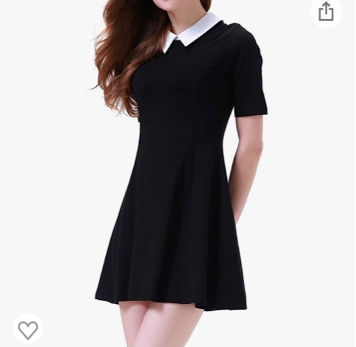 Aphratti Women's Short Sleeve Casual Peter Pan Collar Cute Fit and Flare Dress at Amazon Women’s Clothing store