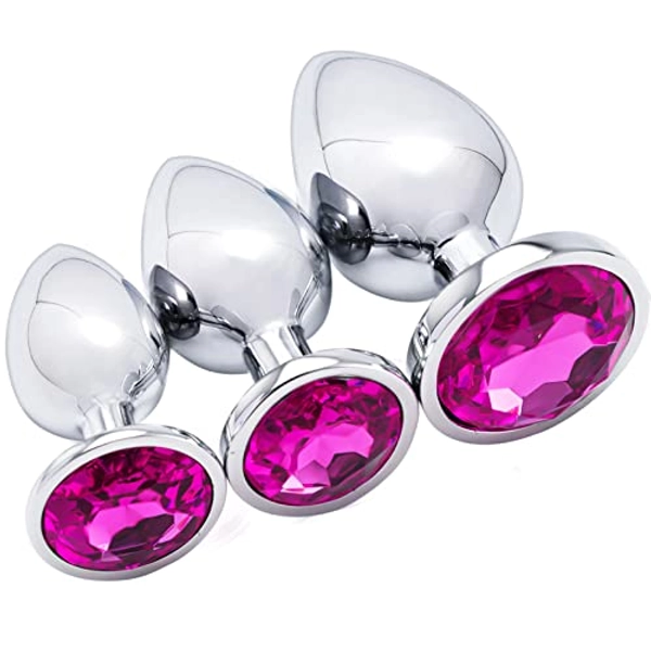Yolodit Anal Training kit Jeweled Anal Trainer Butt Plug, 3Pcs Set Sex Toys for Beginner, Butt Plug Anal Trainer Sex Toy for Woman Men Couples Large/Medium/Small, Anal Training Adult Sex Toys & Games