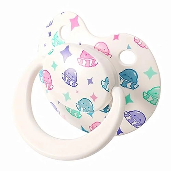 Cute Adult Sized Silicone Pacifier: Large Shield Paci for Anxiety - Handle Binky Butterfly Shaped Printed Pacifier