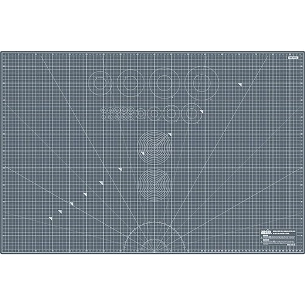 ANSIO Craft Cutting Mat Self Healing A1 Double Sided 5 Layers - Quilting, Sewing, Scrapbooking, Fabric & Papercraft - Imperial/Metric 34 inch x 22.5 inch / 89cm x 59cm - Brown/Grey