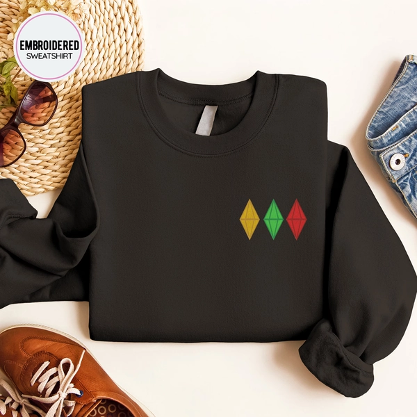 Sims Blobs Embroidered Sweatshirt, Embroidered Gamer Sweatshirt, Nerd Sweatshirt, Gaming Sims Sweater, Sims Sweatshirt, Video Game Sweater
