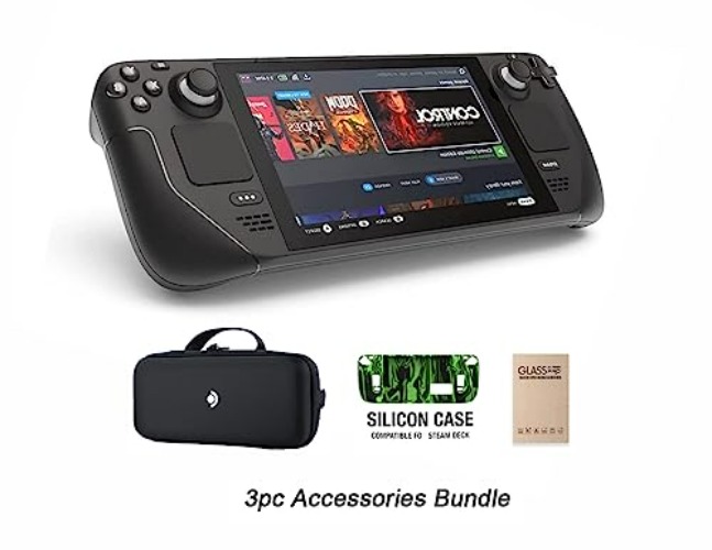 Valve Steam Deck 256GB Handheld Gaming Console, 1280 x 800 LCD Display, with Carring case, Tempered Film and Soft Silicone Protective Case