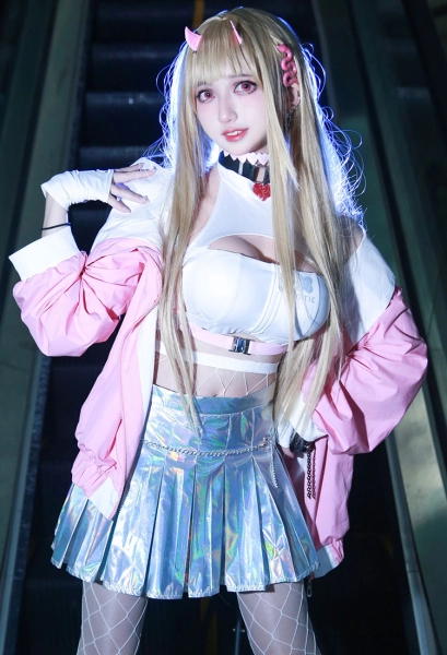 The Goddess of Victory: Nikke Viper Cosplay Costume Top and Skirt Set with Pink Coat
