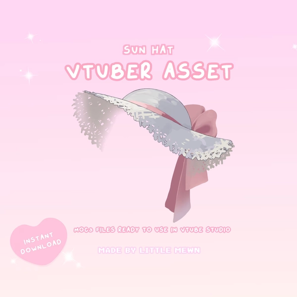VTuber Asset | Rigged Ribbon Sun Hat
