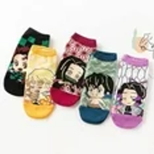 5 Pack Womens Demon Slayer Show Socks Soft and Breathable Socks