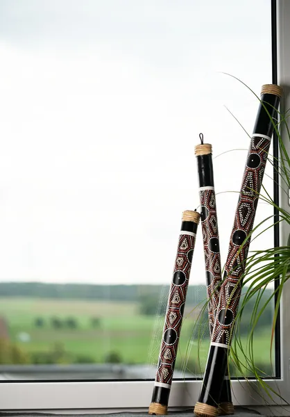Hand painted Bamboo Rain Stick 