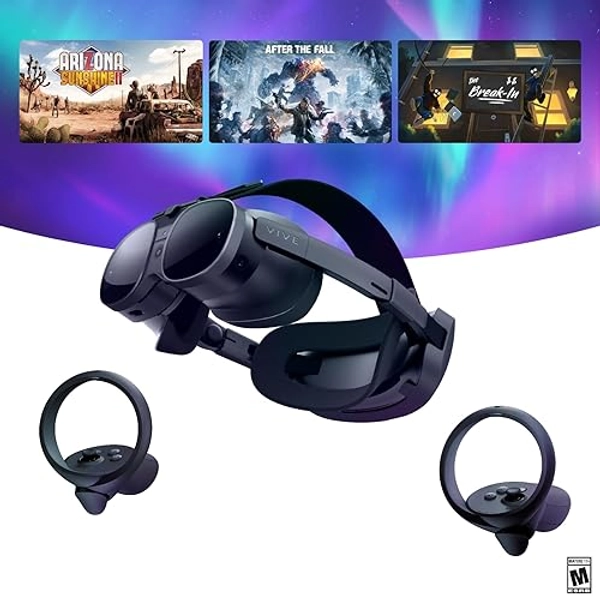 HTC Vive XR Elite with Deluxe Pack — Mixed Reality and PC VR Headset + Controllers + Starter Game Pack