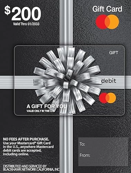 $200 Mastercard Gift Card (plus $6.95 Purchase Fee)