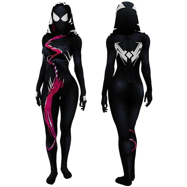 Spider Gwen Venom Symbiote Suit Cosplay Costume Adults Kids
