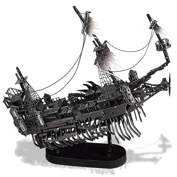 Piececool 3D Puzzles for Adults, Sea Ghost Pirate Ship DIY 3D Watercraft Metal Model Building Kits, Difficult 3D Puzzles for Family Time, Great Christmas Birthday Gifts
