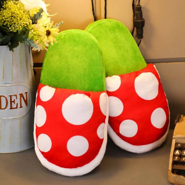 Mushroom Slippers Cute Plush Mushroom Indoor Slippers
