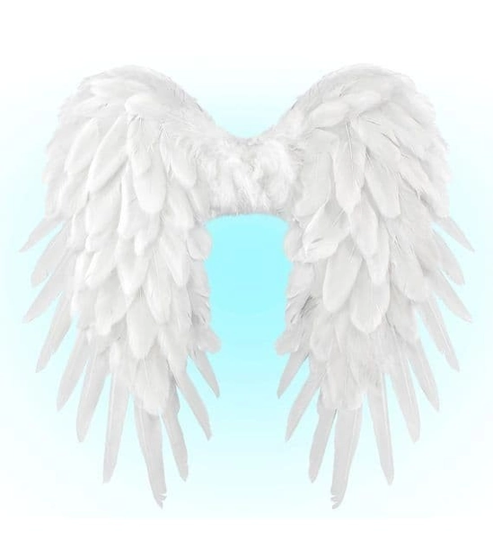 WHITE Foldable Feather Wings 50x50cm