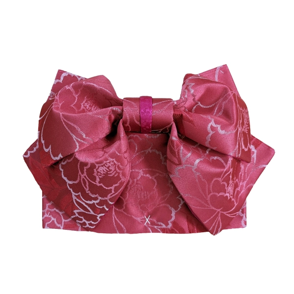 Pre-Tied Obi Belt - Red Floral