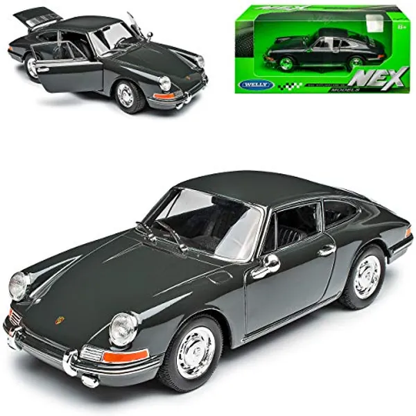 Welly Porsche 911 Urmodell Coupe Grau 1963-1973 1/24 Modell Auto