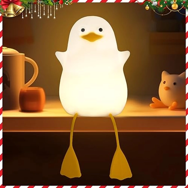 CooPark Nachtlicht für Kinder, Enten Nachtlicht niedlich Touch Silikon Kinderzimmer Lampe mit Timer dimmbare Tier Lampe mit warmem Licht für Kinder und Frauen Schlafzimmer Wohnzimmer Camping