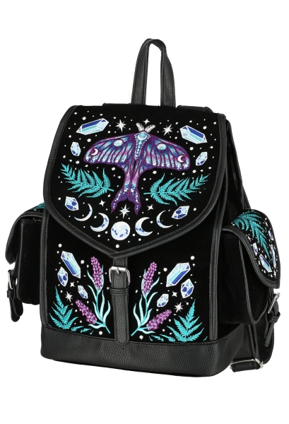 ENCHANTED FOREST BACKPACK Magical backpack with moth embroidery