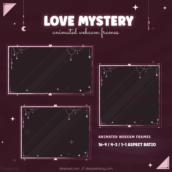 Pink Love Mystery Webcam Overlay
