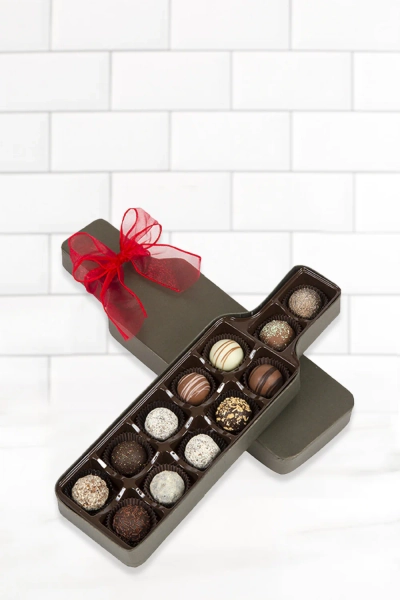 Wine Truffle Box Assortment – 12 Handcrafted Gourmet Chocolate Truffles | Decadent Gift for Wine Lovers with Assorted Flavors