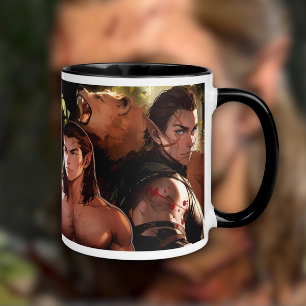 Halsin Baldurs Gate 3 Inspired Manga Comic D&D Druid Bear Elf Character Mug