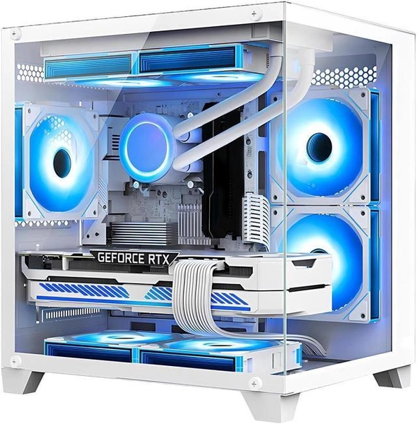 Hoengager Gaming PC -AMD Ryzen 7 5700X 3.4 GHz-RTX 4060 8GB-32GB DDR4 RAM-1TB M.2 SSD-240 Liquid Cooler -WIFI &Bluetooth -RGB Fans-Windows 11 Pro