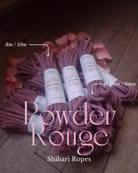 Premium Shibari Hanfseil 6mm »POWDER ROUGE« für Kinbaku / Bondage 8m 10m