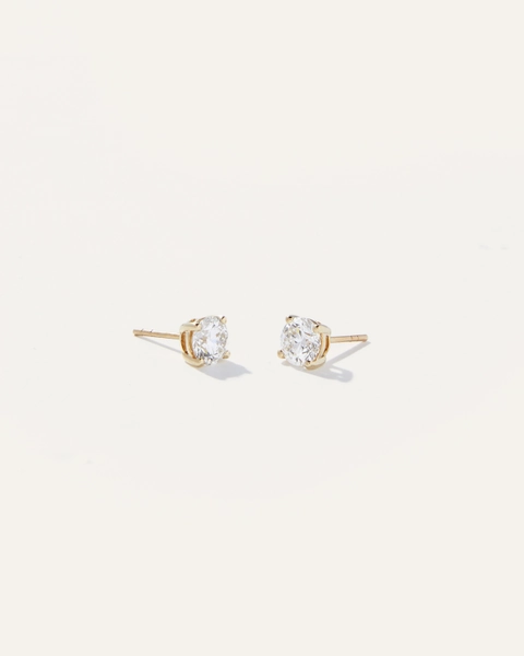 14K White Gold Diamond Solitaire Studs