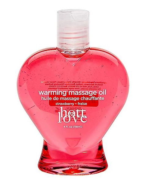 Strawberry Flavored Warming Massage Oil 4 oz. - Hott Love