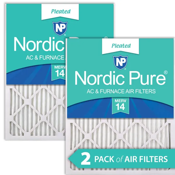 Nordic Pure 18x24x1 MERV 14 Pleated AC Furnace Air Filters 2 Pack - MERV 14 2 Pack