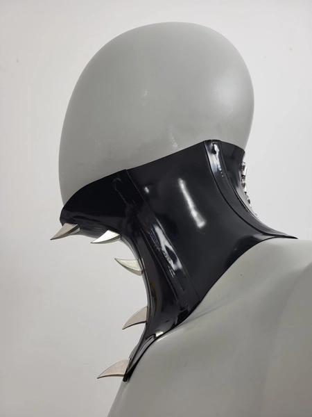 Spiked latex neck corset- Posture collar, Fetish Punk Alternative Fashion, Kink Accessory, Restraint, Discipline, Sexy Choker